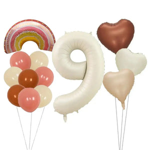 Retro Rainbow Heart Birthday Balloon Bouquet 13pk number 9