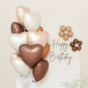 Matte Retro Heart Foil Balloon Bouquet 26 Pack