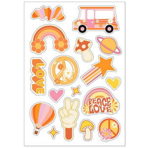 Retro Two Groovy Paper Stickers 9 Sheets 130 Stickers
