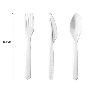 Reusable White Plastic Cutlery Set 18pk