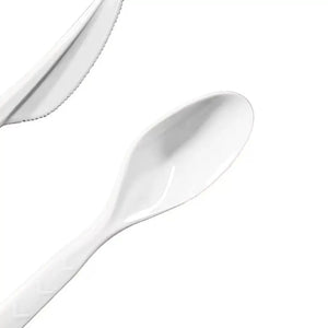 Reusable White Plastic Cutlery Set 18pk