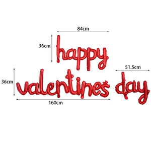 Romantic happy Valentine’s Day foil balloon decoration