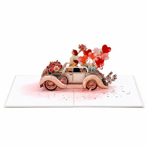 3D pop up vintage wedding keepsake card