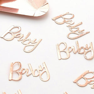 Rose Gold "Baby" Confetti 14g Baby Shower Gender Reveal Party Table Decorations