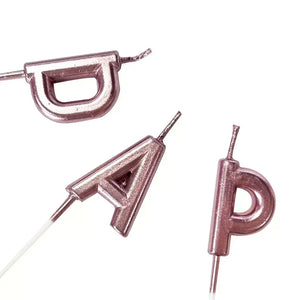 Rose Gold 'Happy Birthday' Candles