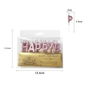 Rose Gold 'Happy Birthday' Candles