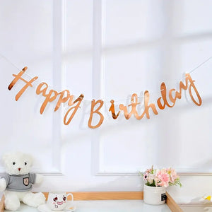 Rose Gold Foil Happy Birthday Paper Banner
