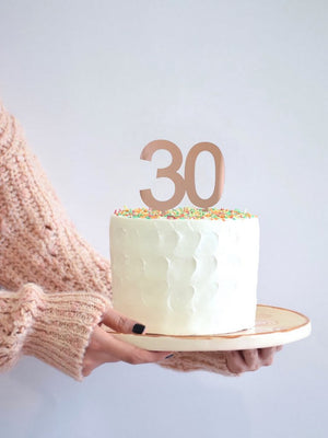 Acrylic Rose Gold Mirror Number 30 Cake Topper happy 30th birthday cake decorations