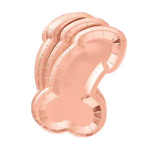 Naughty Rose Gold Penis Paper Serving Trays 5 Pack