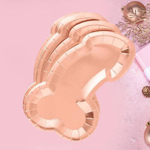Naughty Rose Gold Penis Paper Serving Trays 5 Pack