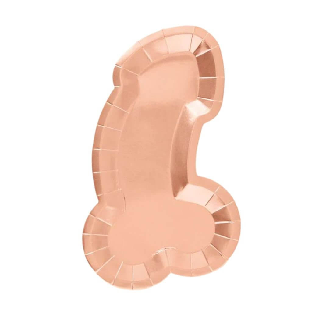 Naughty Rose Gold Penis Paper Serving Trays 5 Pack