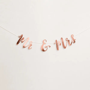 Metallic Rose Gold 'Mr & Mrs' Wedding Banner