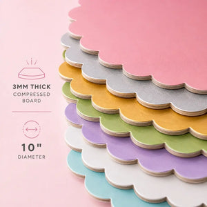 Papyrus compressed cake board for decorating and displaying cakes