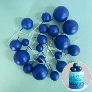 Royal Blue Modern Cake Decorating Ball Topper Set