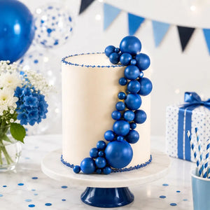 Royal Blue Foam Ball Cake Decorations for Birthday Cakes