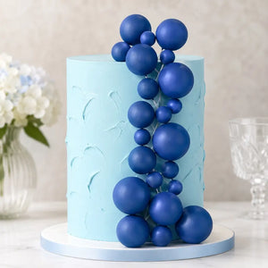 Royal Blue Deco Foam Ball Cake Topper Set 20 Pieces