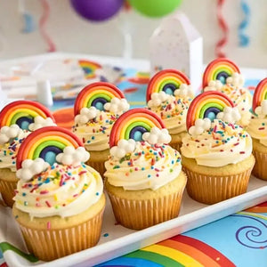 Rainbow Sugar Decorations 6 piece edible icing toppers