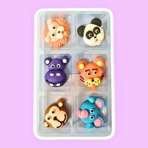 Lion tiger panda icing cake decorations