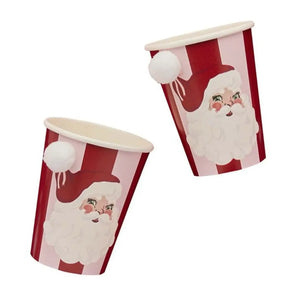 Pack of 8 Santa Baby Vintage Santa Paper Cups – festive Christmas drinkware by Hootyballoo
