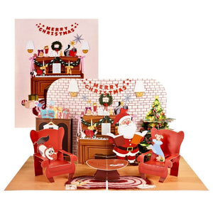 Singing Santa Merry Christmas Medley with His Best Friends – Dog & Cat 3D Pop-Up Greeting Card