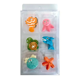 Large sea animal edible sugar cupcake toppers set under the sea mermaid party