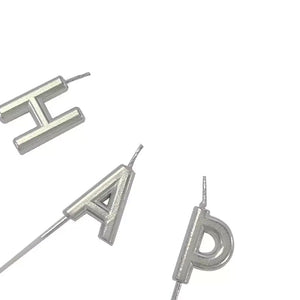 Silver 'Happy Birthday' Candles