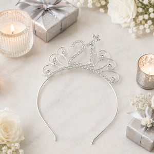 Sparkling Rhinestone Age 21 Birthday Headband