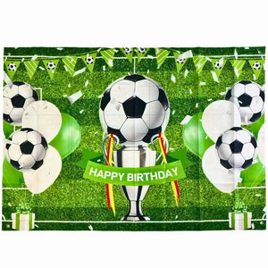 Football happy birthday backdrop banner for soccer themed party