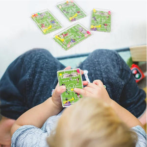 Pack of 4 Soccer Mini Pinball Puzzle Games – Assorted Sports Birthday Party Favours for Kids.