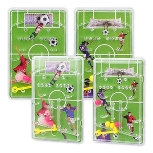 Pack of 4 Soccer Mini Pinball Puzzle Games – Assorted Sports Birthday Party Favours for Kids.