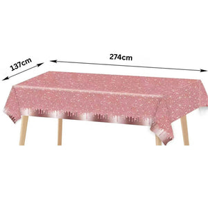 Sparkling Rose Gold Plastic Tablecover
