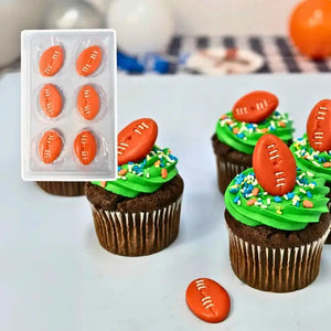 Football edible sugar cupcake toppers