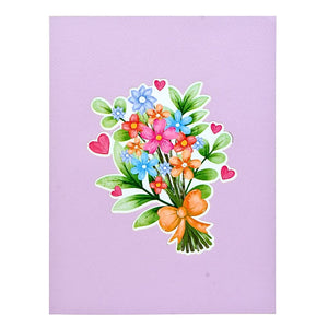 Colourful Daisy Flower Bouquet 3D Origami Pop Card cover