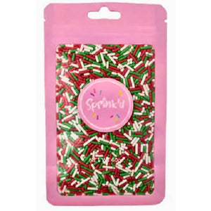 Sprink'd Christmas Jimmies Sprinkle Medley in a 60g resealable pouch.