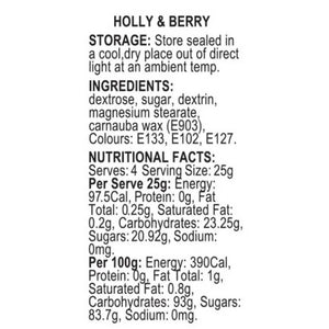 Sprink'd Holly & Berry sprinkles in a 60g resealable pouch for Christmas baking instructions