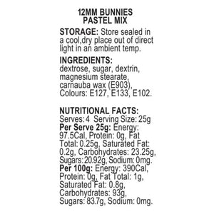 Sprink’d pastel bunny shaped sugar sprinkles 60g storage ingredients & nutritional facts