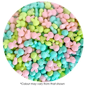 pastel Pink blue green bunny sugar sprinkles