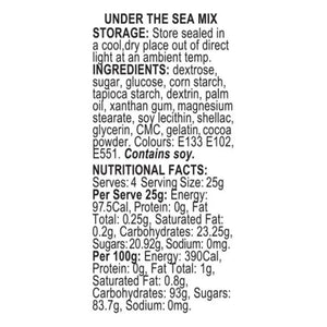 under the sea edible balls and seashells ingredients & nutritional facts
