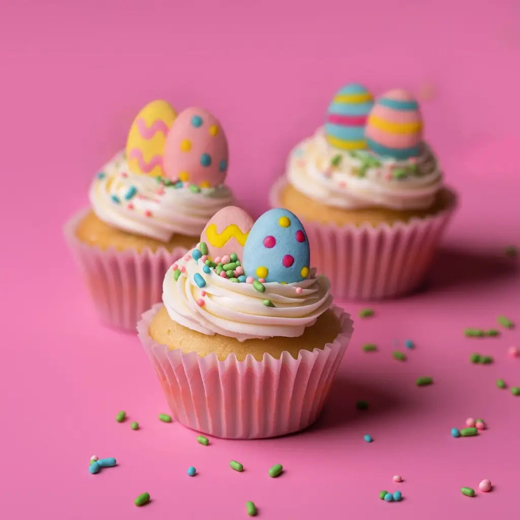 Colourful icing Easter eggs for cake decorating