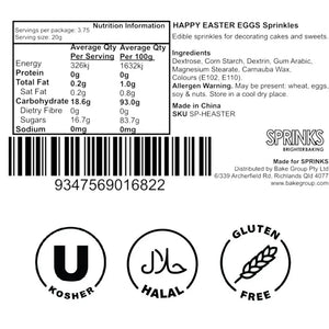 Sprinks Easter cake sprinkles 80g jar ingredients