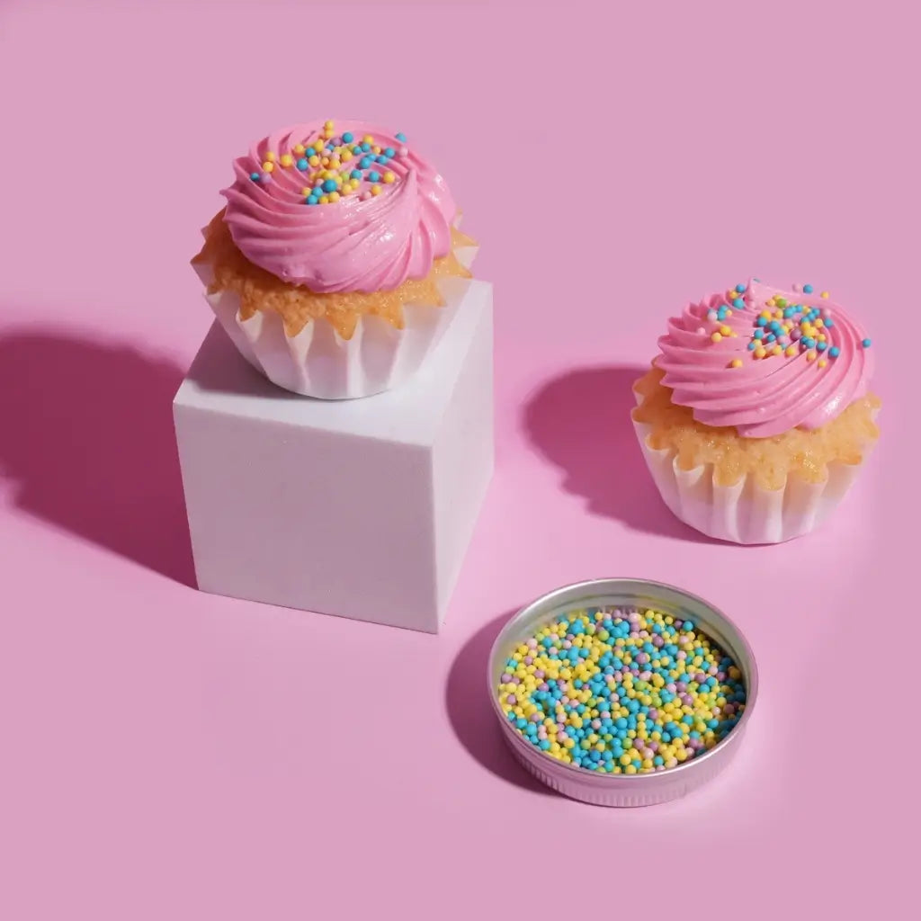 Multicoloured pastel sugar beads for desserts