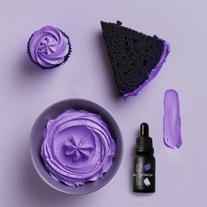 Vibrant purple liquid gel food colouring
