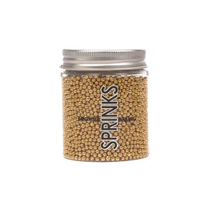 Metallic gold cake sprinkles in jar