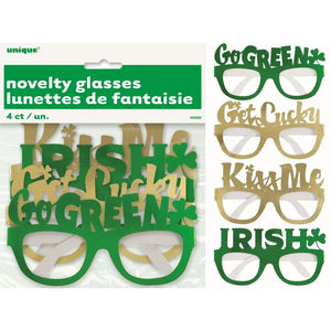Irish novelty glasses pack of 4
