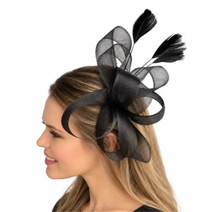 Stella black hair clip fascinator for Melbourne Cup styling