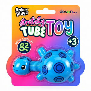 Blue turtle stretchy accordion tube toy