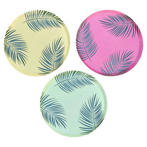Hawaiian Tiki Palm Leaf Printed Paper Plates 8pk