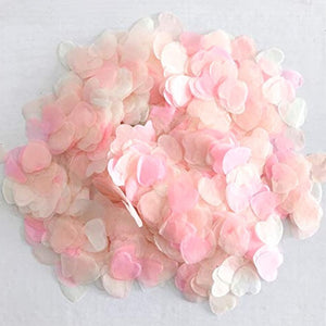 20g Heart Shaped Tissue Paper Confetti Table Scatters - Baby Pink & Pink