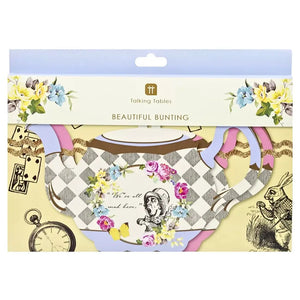 Alice in Wonderland mad hatter teapot bunting banner