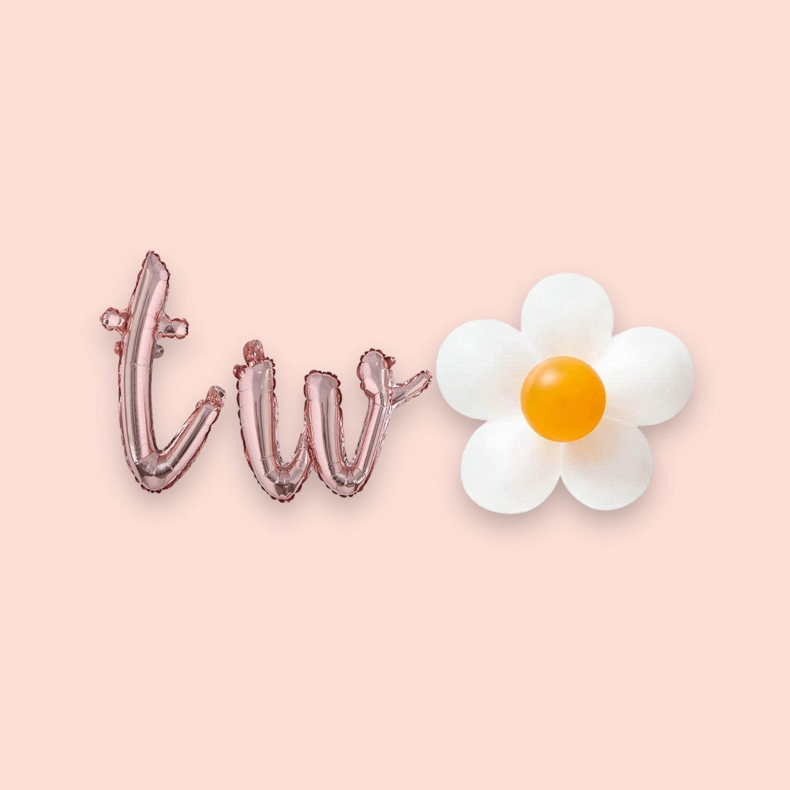 Rose Gold Two Groovy Birthday Foil Balloon Banner